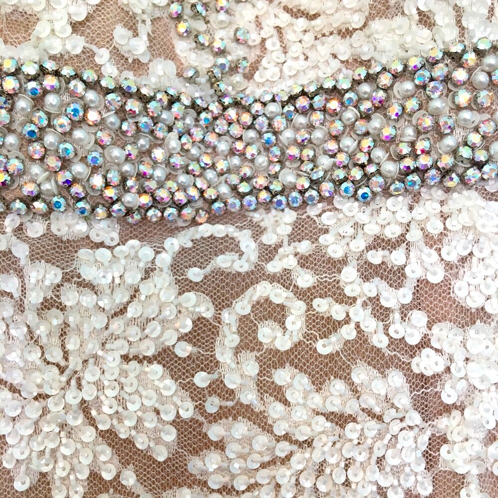 Custom Sherri Hill Couture Ivory Beaded Lace - Picture 7 of 16